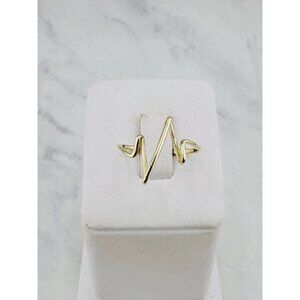 Solid 10K Yellow Gold Heartbeat Ring Size 7 - Anillo oro latido de corazon
